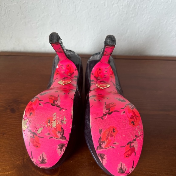 NICE PURLPLE AND PINK BETSEY JOHNSON PLAYFORM STILETTO HEELS - Picture 5 of 12